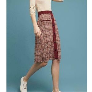 Anthropologie (Harlyn) Tweed Buttoned Skirt